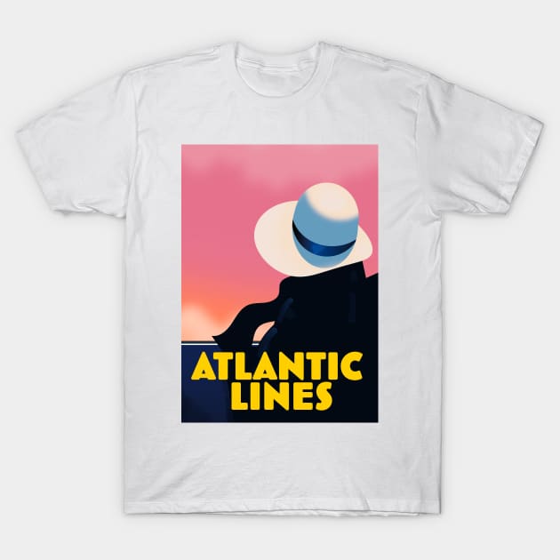 Atlantic Lines Cruise Liner travel poster T-Shirt by nickemporium1